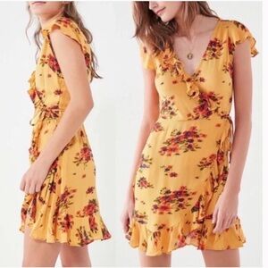 Urban Outfitters | Kinchi Blue Yellow Wrap Dress